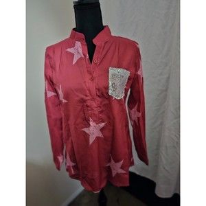 Womens red blouse  size M 021